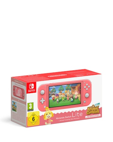 Nintendo Switch Lite Coral + Animal Crossing New Horizons