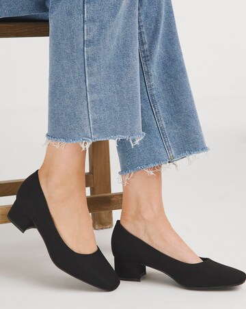 Orlia Flexi Sole Block Heel Court Shoes - Wide Fit (E)