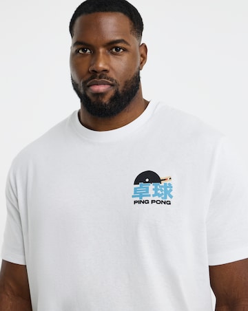 Jack & Jones Ping Pong Back Graphic T-Shirt - White