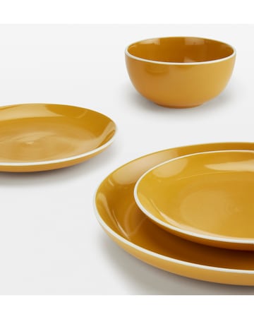 Waterside 12 Piece Yellow Coupe Dinner Set