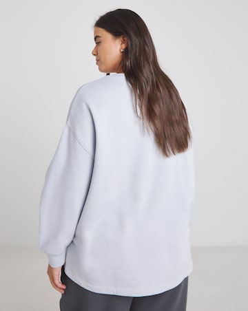 Simply Be Ice Blue Curved Hem Dip Back Sweatshirt