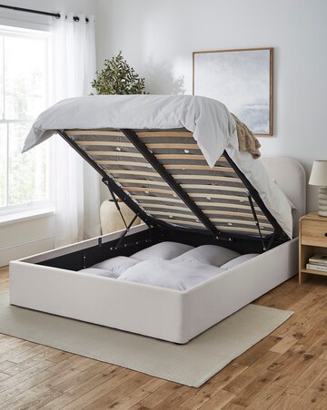 Emery Fabric Storage Ottoman Bed