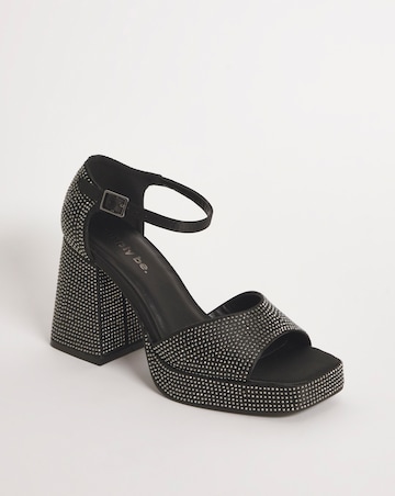Khloe Diamante Platform Heeled Sandals - Extra Wide Fit (EEE)