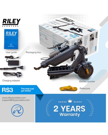 Riley RS3 Foldable Electric 37 Volt Scooter Black