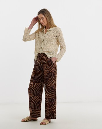 Spun Viscose Wide Leg Trouser