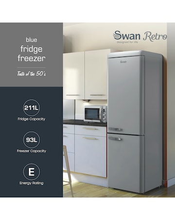 Swan SR11020GRNE Retro 60/40 Fridge Freezer - Grey