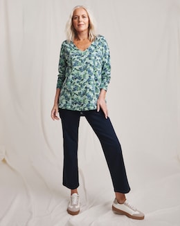 Julipa Button Shoulder Pure Cotton T-Shirt