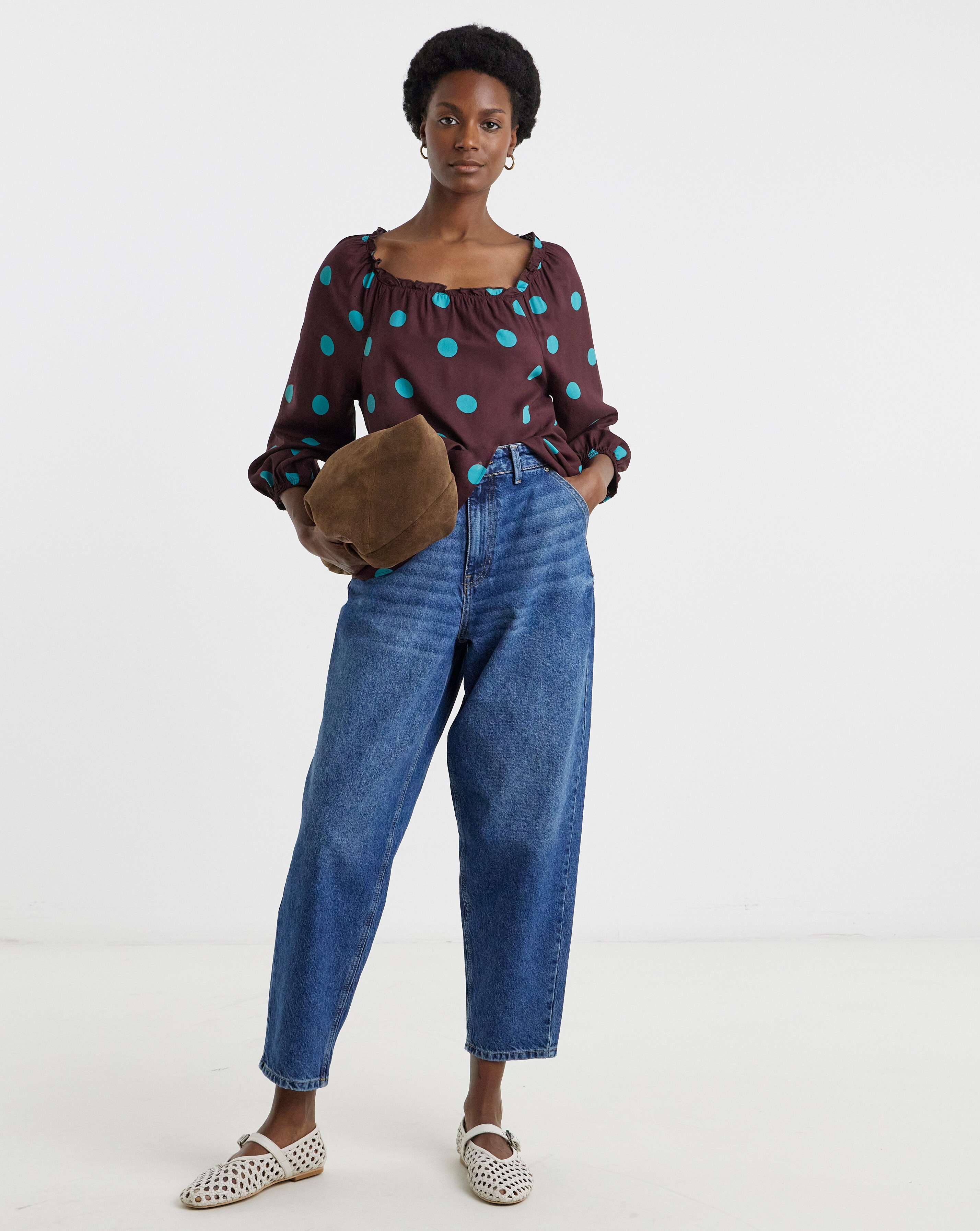 Heartlet square neck トップス　searoomlynn Square Neck Three Quarter Sleeve Top | Ambrose Wilson