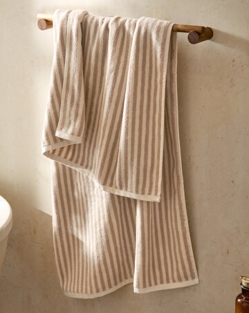Yard Hebden Stripe Cotton Towel - Natural