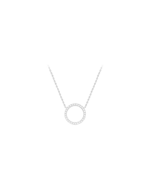 9ct Gold CZ Circle Adjustable Necklace
