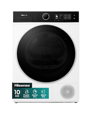 Hisense Power Steam 5i Series DH5I104BWAB WiFi-enabled 10kg Tumble Dryer - White