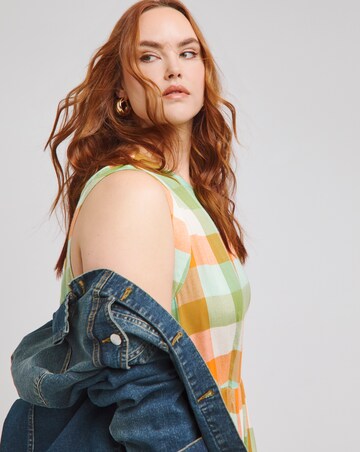 Native Youth Multi Check Sleeveless Midi Dress