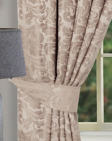 Buckingham Jacquard Light Filtering Pencil Pleat Lined Door Curtain