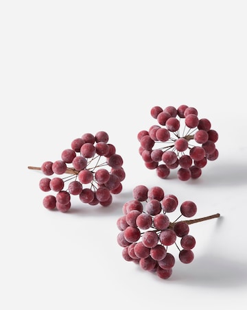 Frosted Red Berry Picks - Set of 5