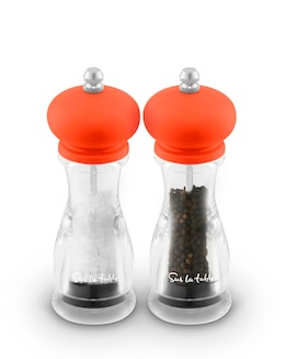 Sur La Table 2 Piece Salt &amp; Pepper Mill Set Orange