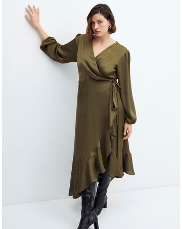 Mango Ruffle Wrap Dress