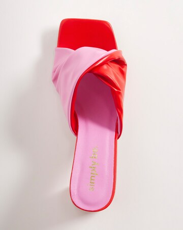 Enya Twist Heeled Mule Sandals - Extra Wide Fit (EEE)