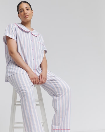 Cotton Button Through Striped Pyjama Set