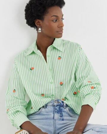 Embroidered Stripe Shirt