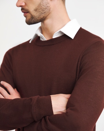 Burgundy Merino Wool Crew Neck