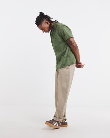 Revere Collar Floral Embroidered Co-ord Shirt