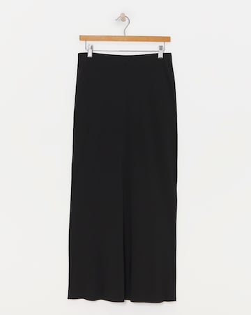 Black Slinky Jersey Pull On Maxi Slip Skirt
