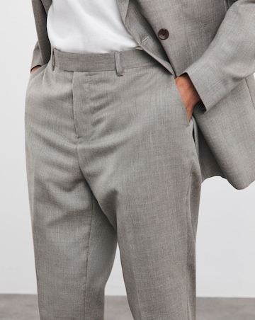Oatmeal Linen Look Reg Fit Suit Trouser