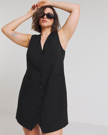 Simply Be Black Boxy Waistcoat Dress