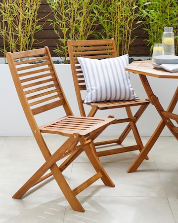 Charles Bentley Pair of Acacia Wood Foldable Chairs