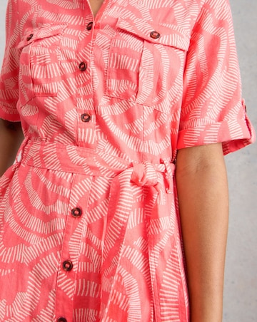 White Stuff Tiff Linen Blend Shirt Dress
