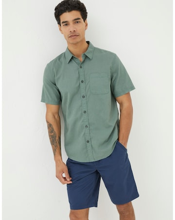 FatFace Short Sleeve Bugle Linen Cotton Shirt
