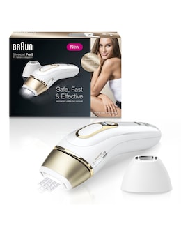 Braun IPL Silk-Expert Pro 5, At Home Hair Removal Device with Pouch PL5124 - White/Gold
