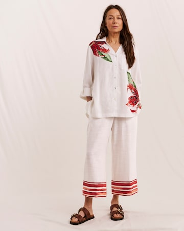 Julipa Cropped Printed Linen Trousers