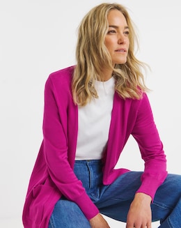 Eversoft Pink Longline Edge To Edge Cardigan