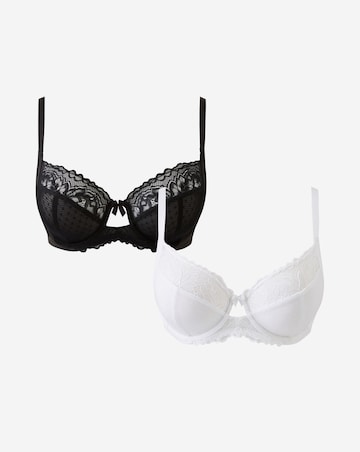 Pretty Secrets 2 Pack Eva Black/White Full Cup Bras