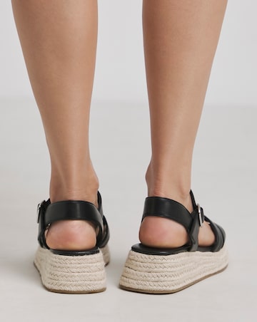 Simply Be Carnelian Two Part Espadrille Flatform Sandals - Extra Wide Fit (EEE)