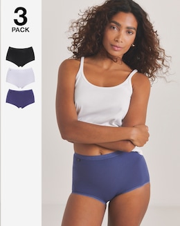 Sloggi (3 Pack) Basic Maxi Knickers Lilac/Navy/Black