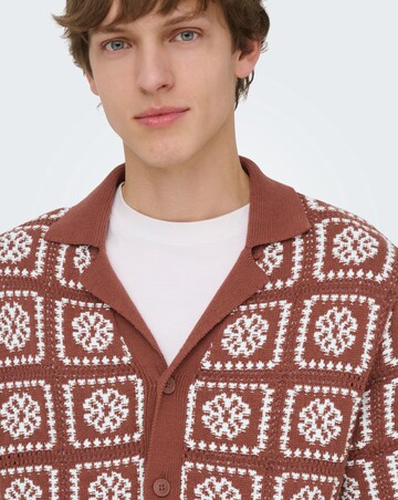 Only & Sons Bart Crochet Shirt - Rust