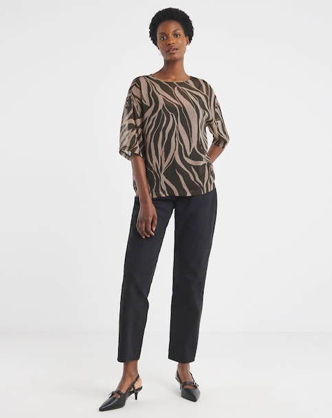 Chiffon Short Sleeve Boxy Top