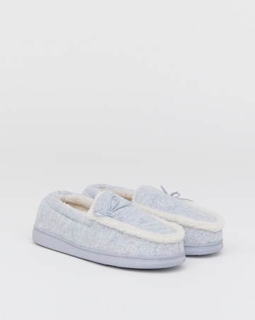 Melody Full Slipper With Bow - Wide Fit (E)