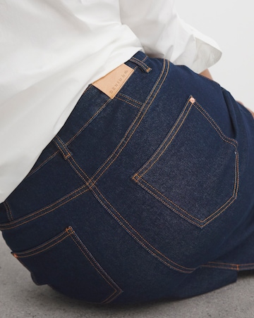 Indigo Contrast Stitch Maxi Skirt