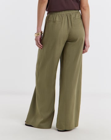 Linen Mix Wide Leg Trousers