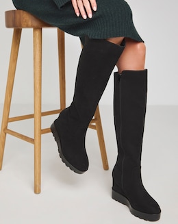 Leyner Stretch Wedge Knee High Boots - Extra Wide Fit (EEE) &amp; Standard Calf