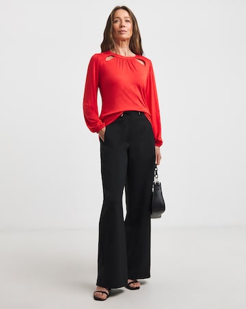 Keyhole Cut Out Raglan Sleeve Top