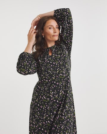 Soft Touch Midi Dress With Key Hole Neck