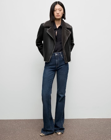 Mango Faux Leather Fur Trim Jacket