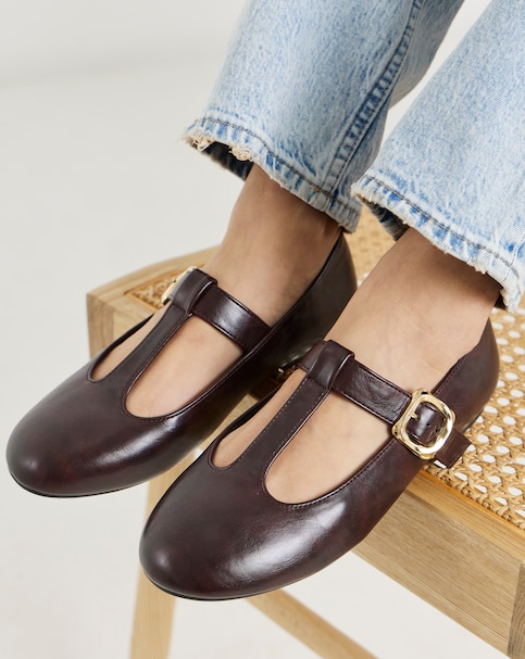 Rose T Bar Mary Jane Shoes - Wide Fit (E)