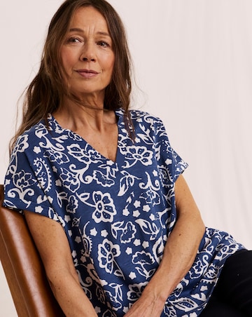 Julipa Notch Neck Cotton T-Shirt