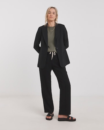 Black Linen Mix Blazer