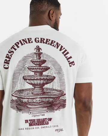 Jack & Jones Greenville Fountain Back Graphic T-Shirt - White